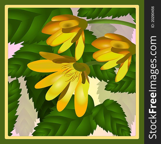 Forest flowers. This is an illustration of beautiful flowers on a light background.