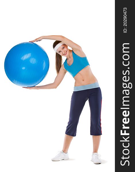 Girl Excersices With Fitball