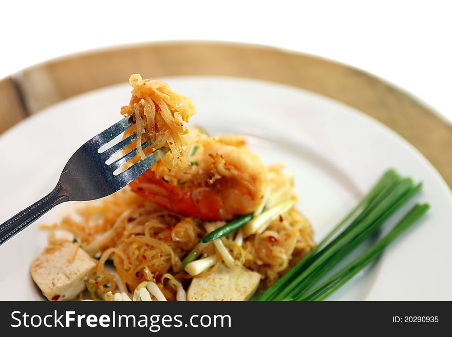 Close-up Thai food Pad thai , Stir fry noodles with shrimp. Close-up Thai food Pad thai , Stir fry noodles with shrimp