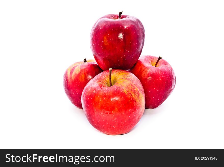 Red apple. Fruit on a white background.