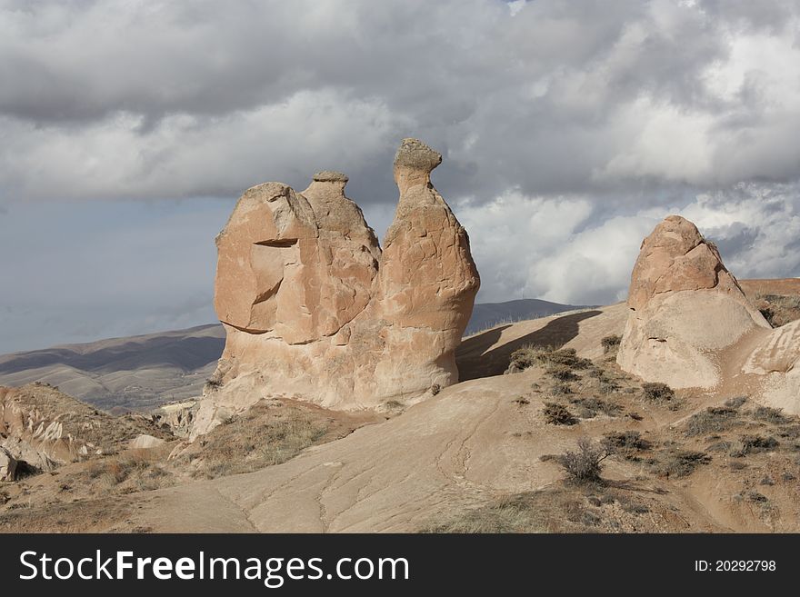 Rock formation in cappadocia turkey