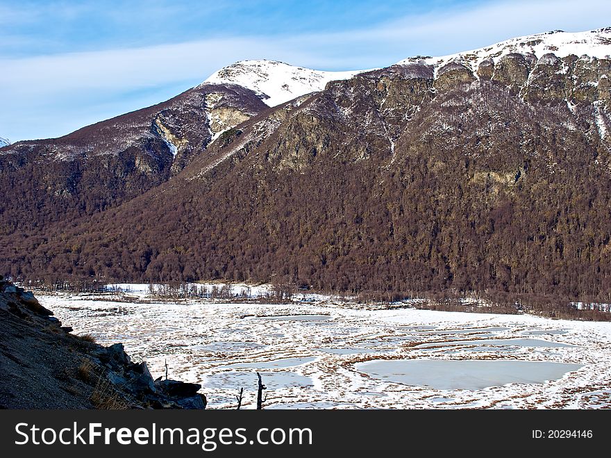 Cold Frozen Valley at Usuaia, Argentina. Cold Frozen Valley at Usuaia, Argentina