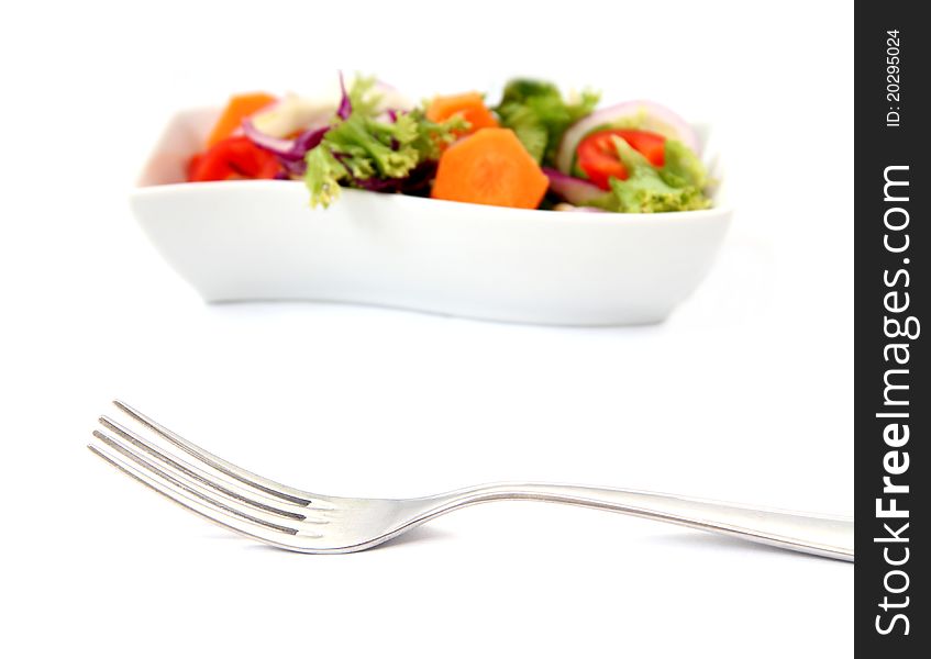 Close up of Healthy Fresh Salad background isolated
