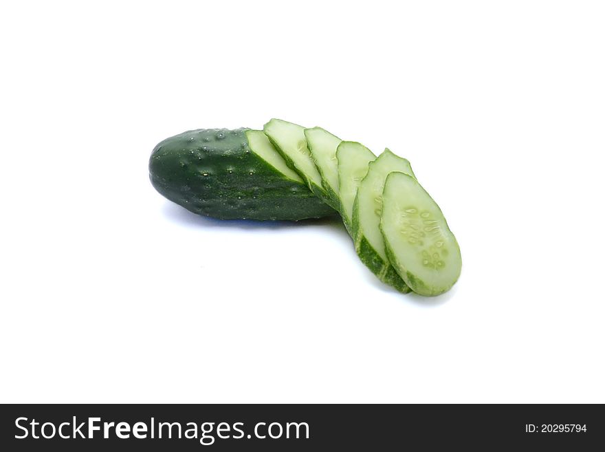 Green cucumber isolated on white