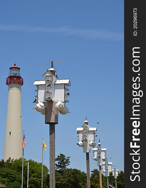 Capemay light house and birdhouse view at noon. Capemay light house and birdhouse view at noon