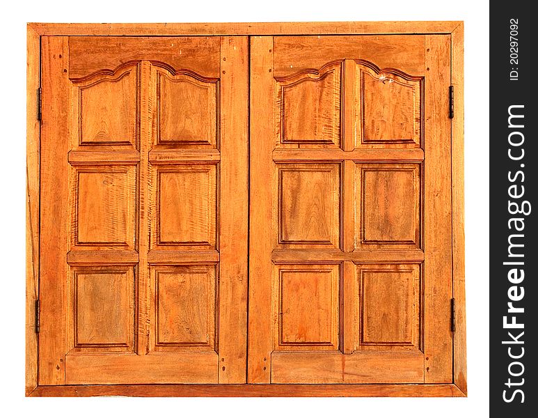 Wood windows isolate on white background