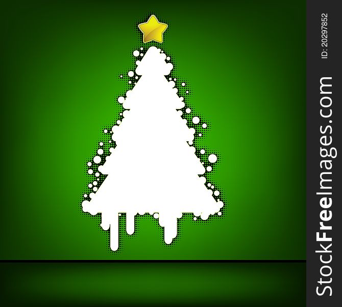 Christmas Tree Green Card. EPS 8