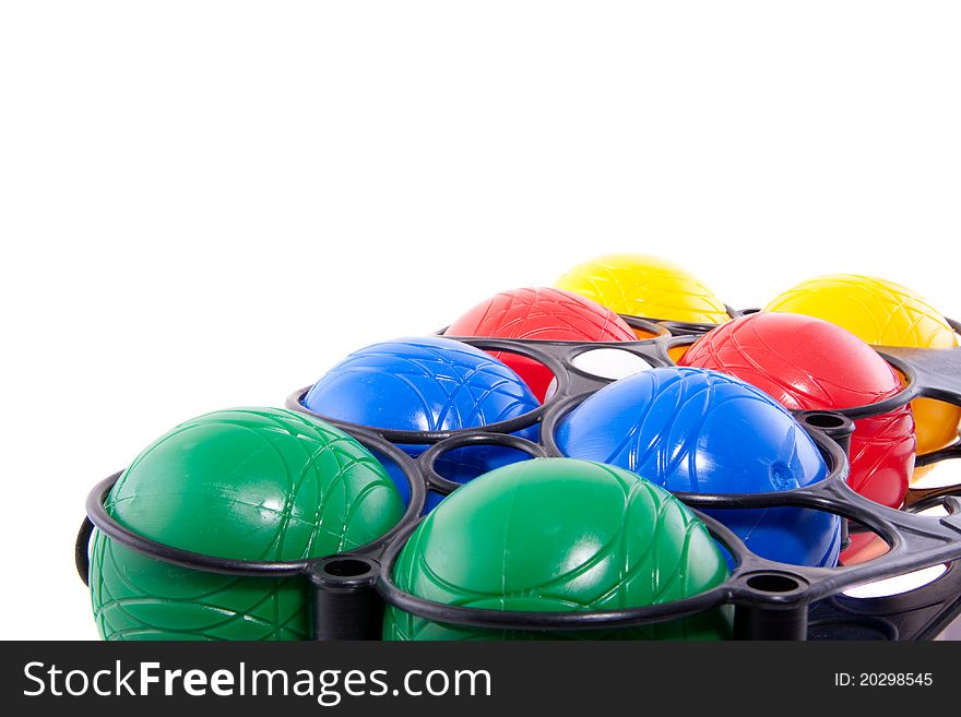 Colorful Jeu de boules balls isolated over white