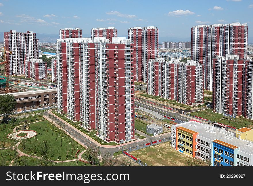 A Luxury residential area in Beijing, China. A Luxury residential area in Beijing, China.