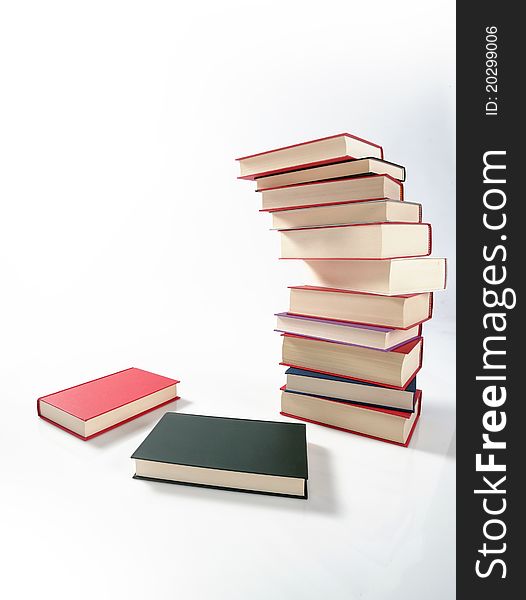 Pile of books - isolated on white background