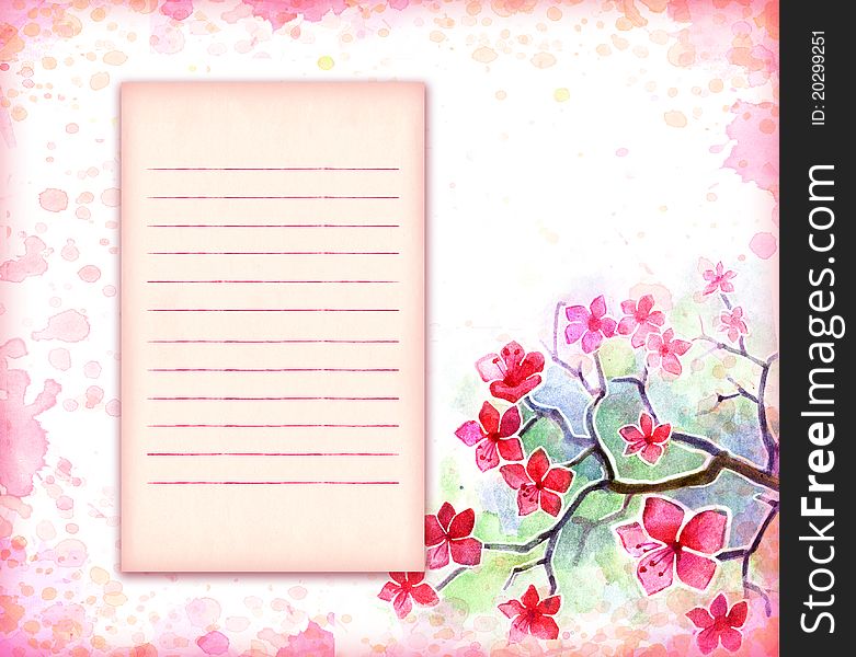 Background with pink flowers