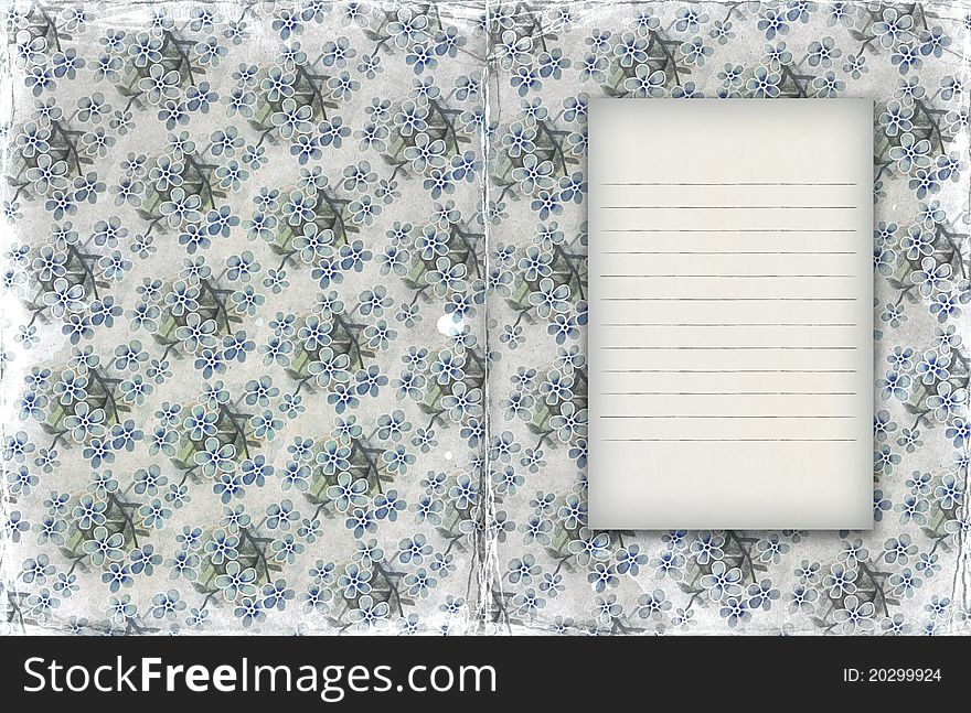 Old vintage paper with flowers