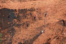 Rock Climbers At Red Rock Royalty Free Stock Images