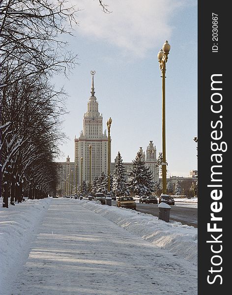 University of moscow is a famous landmark one of moscow's skyscrapers