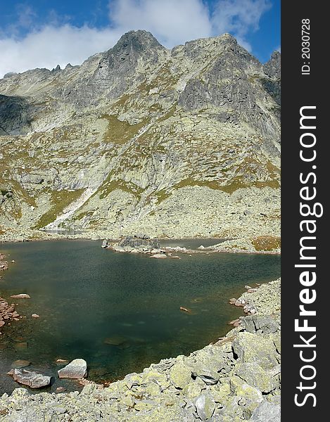 View on High Tatras with lake mountains, slovakia