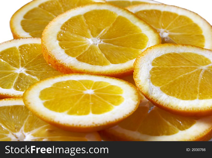 Image of orange slices against white