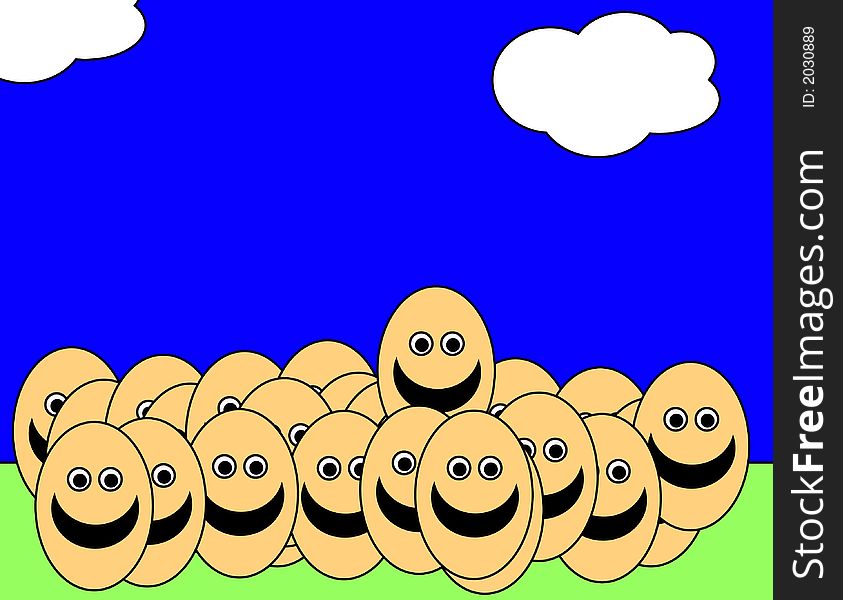 A simple toon based image of some egg men, this image is suitable for images relating to Easter and food. A simple toon based image of some egg men, this image is suitable for images relating to Easter and food.