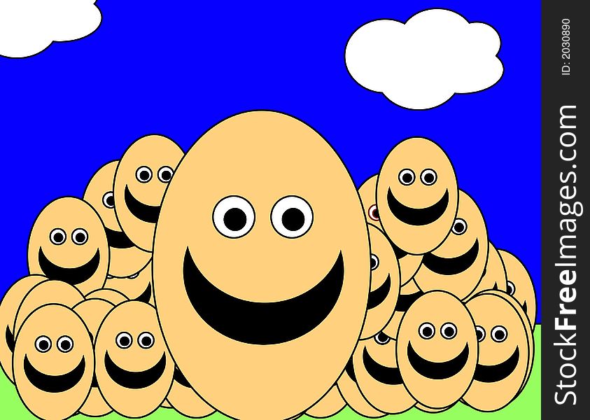 A simple toon based image of some egg men, this image is suitable for images relating to Easter and food. A simple toon based image of some egg men, this image is suitable for images relating to Easter and food.