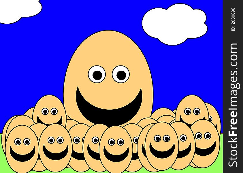 A simple toon based image of some egg men, this image is suitable for images relating to Easter and food. A simple toon based image of some egg men, this image is suitable for images relating to Easter and food.