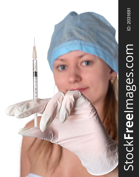 Nurse with syringe