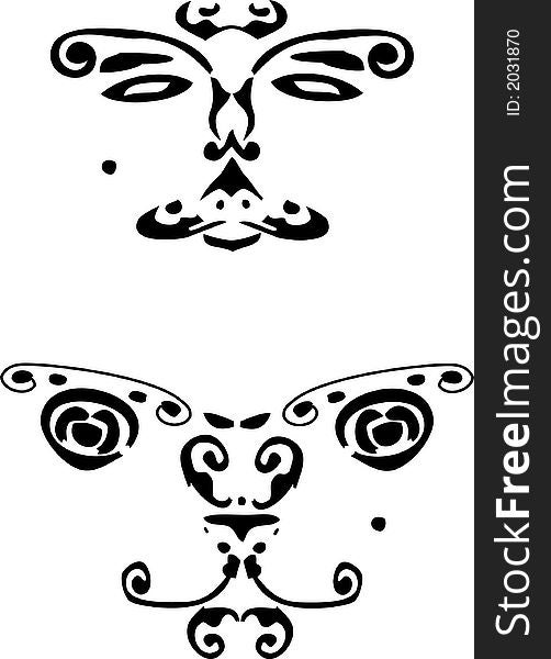 Tribal art - vector mask type. Tribal art - vector mask type