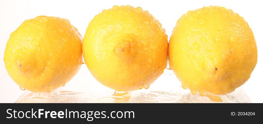 The juicy fruit of lemon on ice. The juicy fruit of lemon on ice