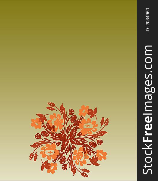 Orange Flowers,work with vecyors,illustration