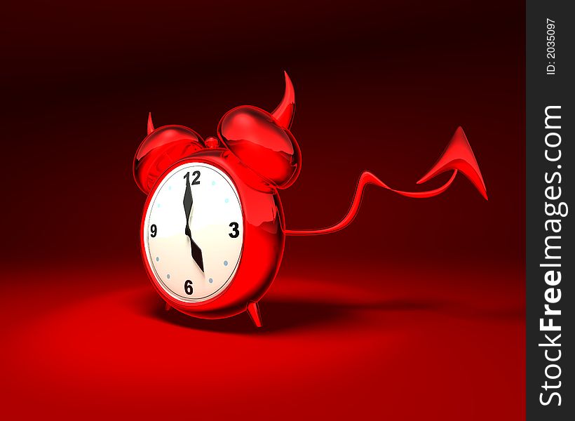 3D alarm clock, generated with Lightwave. 3D alarm clock, generated with Lightwave