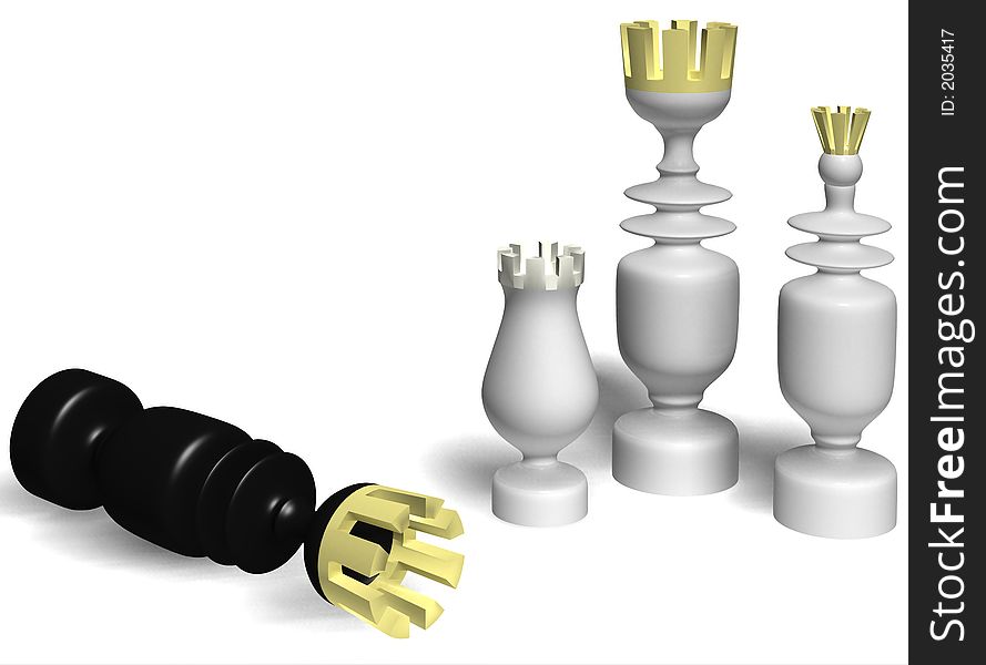 Chess pieces generated in 3d platform. Chess pieces generated in 3d platform