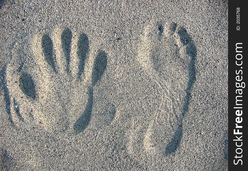 Photo Footprints On Beach Sand