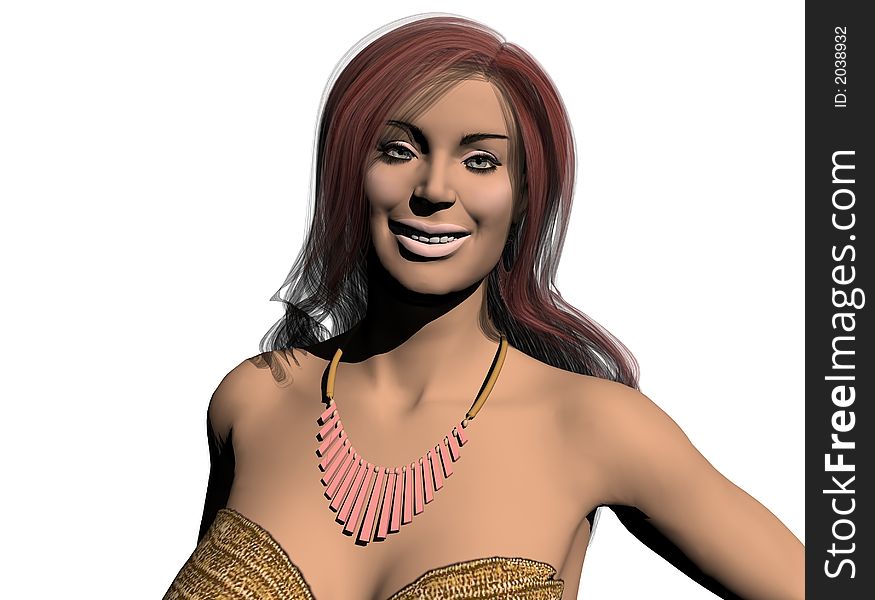 Attractive, smiling plus size model. Computer Generated Image, 3D models. Attractive, smiling plus size model. Computer Generated Image, 3D models.