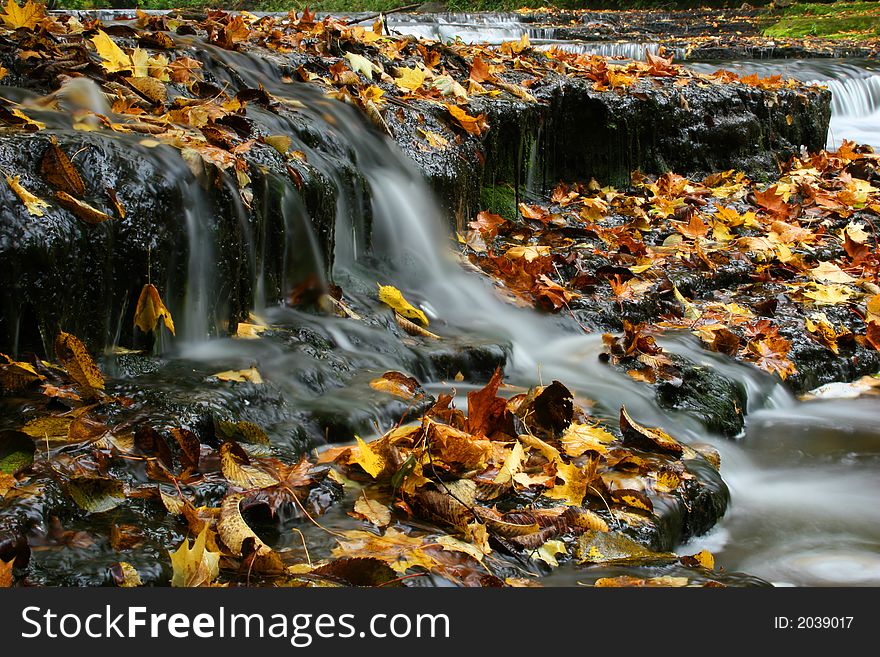 Autumn waterfall in Estonia