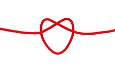 Heart Shape From Red Rope Stock Photography Heart Shape From Red Rope Stock Photography