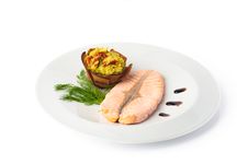 Salmon With Guacamole Stock Images Salmon With Guacamole Stock Images