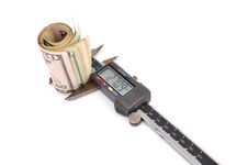 Calipers And  Money Stock Photos