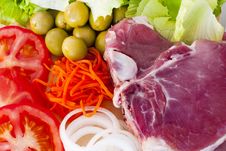 Raw Beef Fillet With Vegetables Stock Photos Raw Beef Fillet With Vegetables Stock Photos