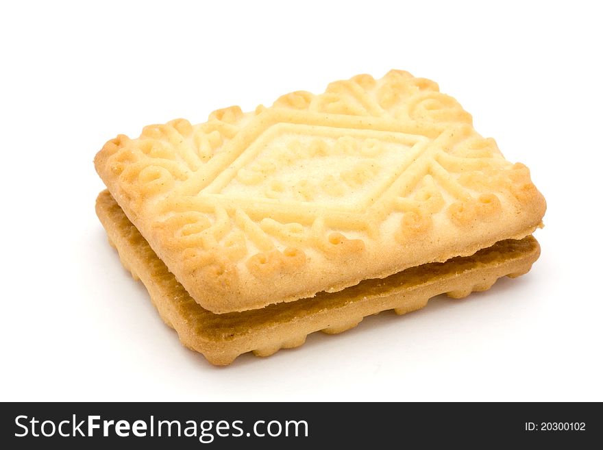 Single Cream Filled Biscuit Over White