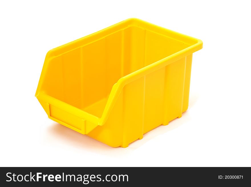 Plastic yellow box for dowel