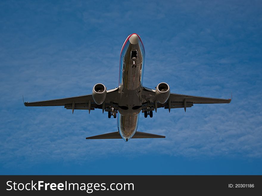 Aircraft Landing at YVR Vancouver BC at sunset.