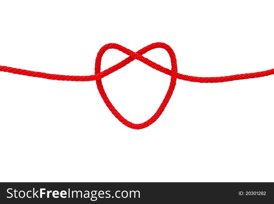 Heart shape from red rope