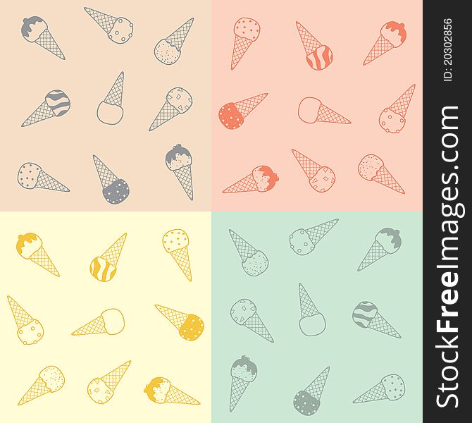 Vector Illustration: Ice-cream pattern