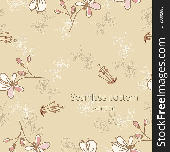 Vector Illustration: Seamless Pattern With Florets