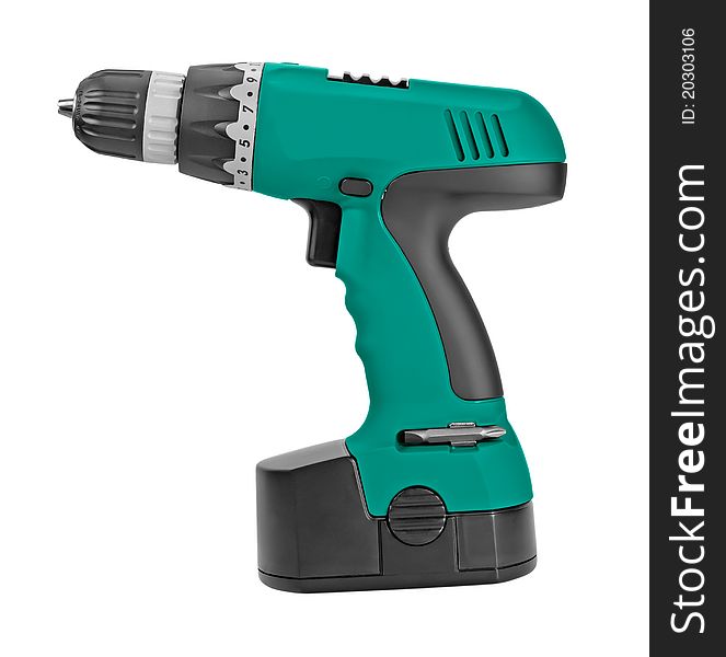 Green Cordless Drill.