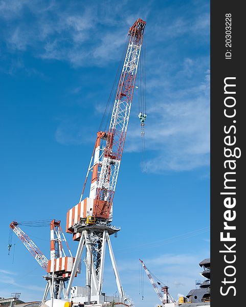 Crane in a shipyard in Italy