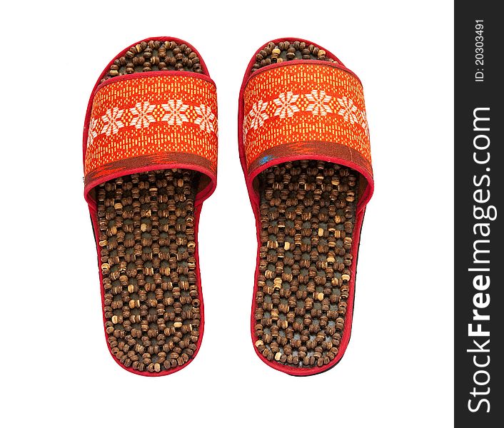 Handmade Slippers on white background