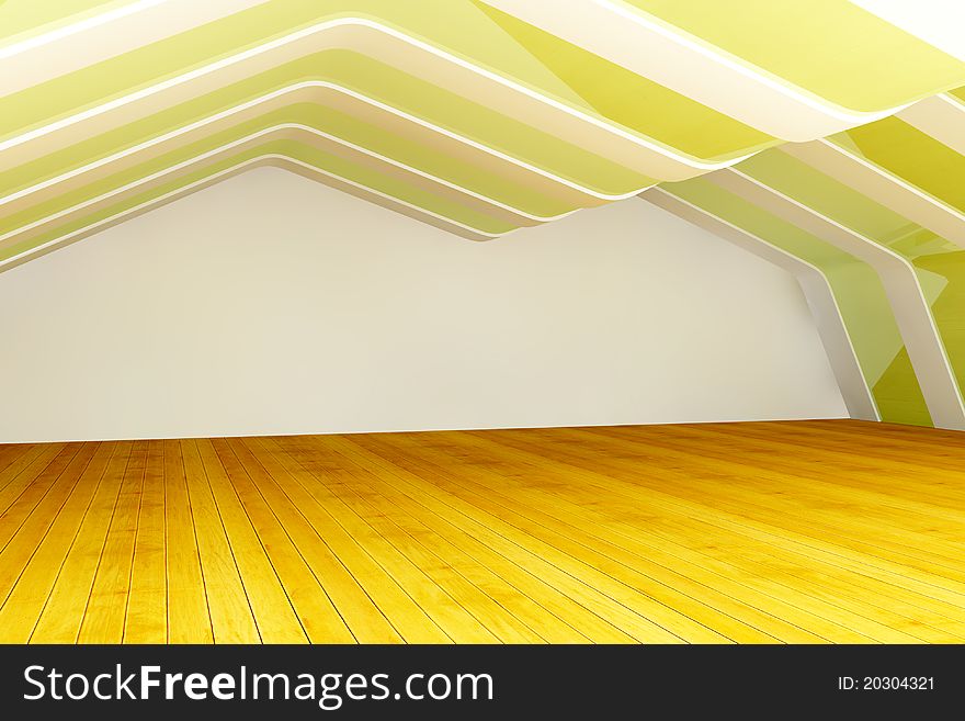 3d rendering of an modern empty room with a wooden floor. 3d rendering of an modern empty room with a wooden floor