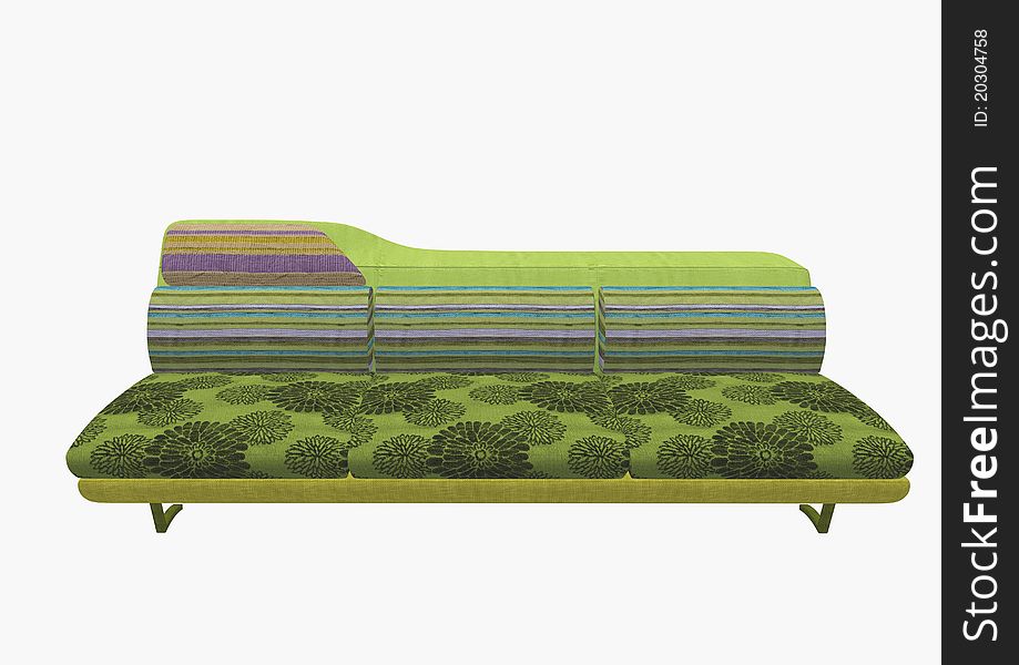 Isolated 3d sofa on white