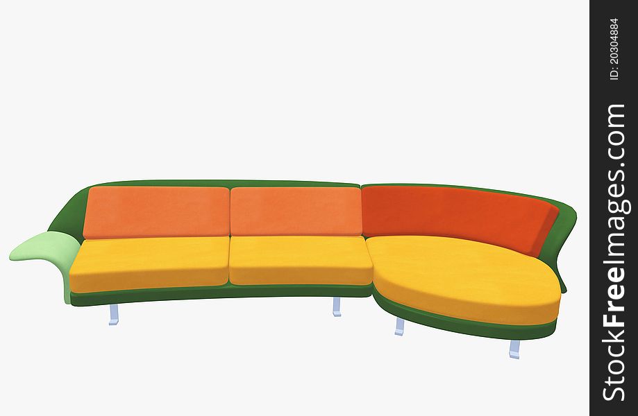 Isolated 3d sofa on white