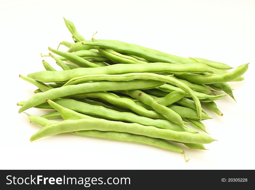 Geen Beans On White Background