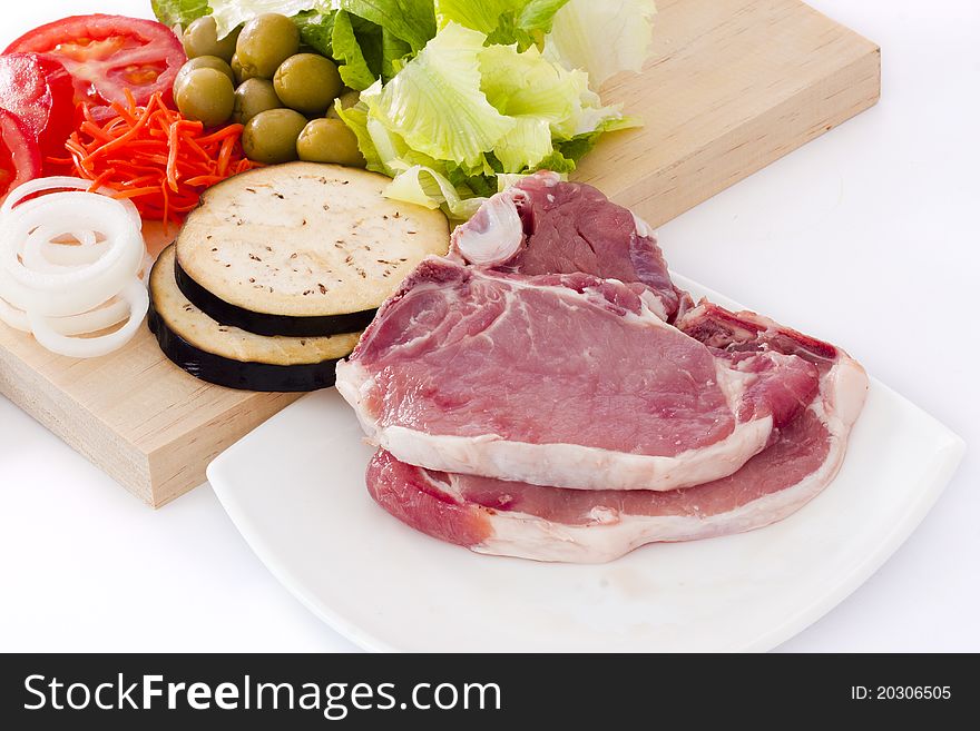 Raw Beef Fillet With Vegetables